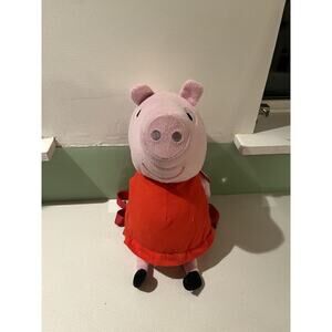 Peppa Pig Pink & Red Plush Backpack Stuffed Toy Animal with Zipper Pocket